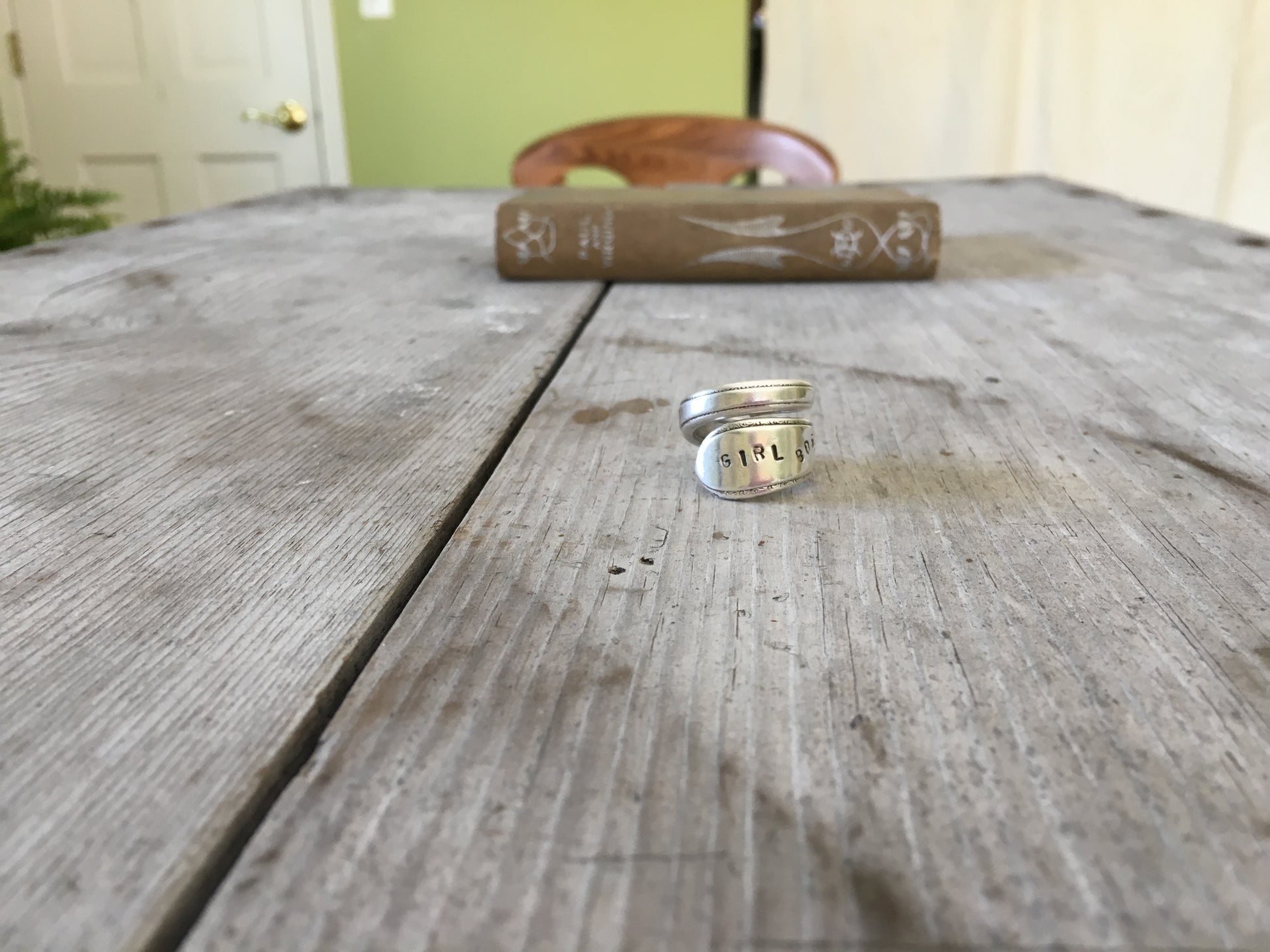 Upcycled Silverware Spoon Ring Girl Boss 