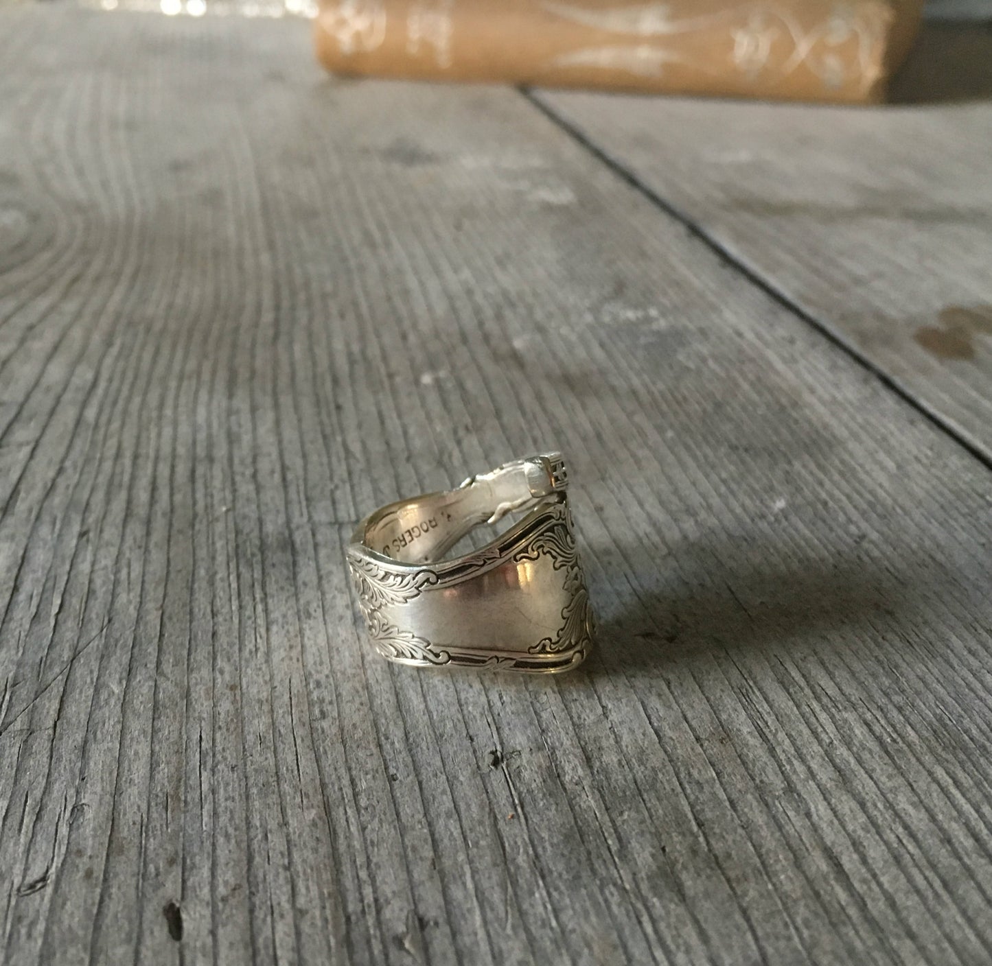 Spoon Ring Coil Wrap Alhambra Size 8 3759 Back View