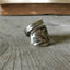 Upcycled Spoon Ring with Lilies all over it 