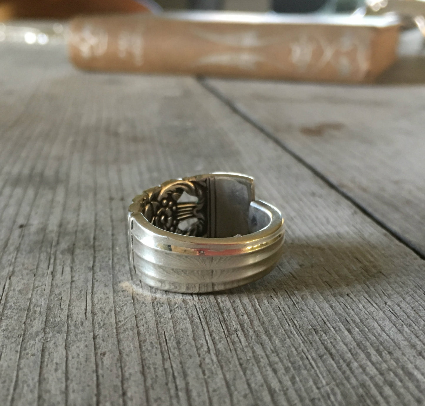 Spoon Ring Coronation Size 8 3726 Back View