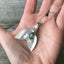 Upcycled vintage spoon bowl neckalce with aqua glass bead