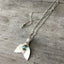 Recycled Silverware Spoon Necklace Whale Tail with glass bead