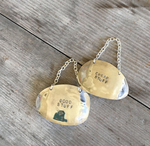 Wine tags made from vintage silverplate spoon