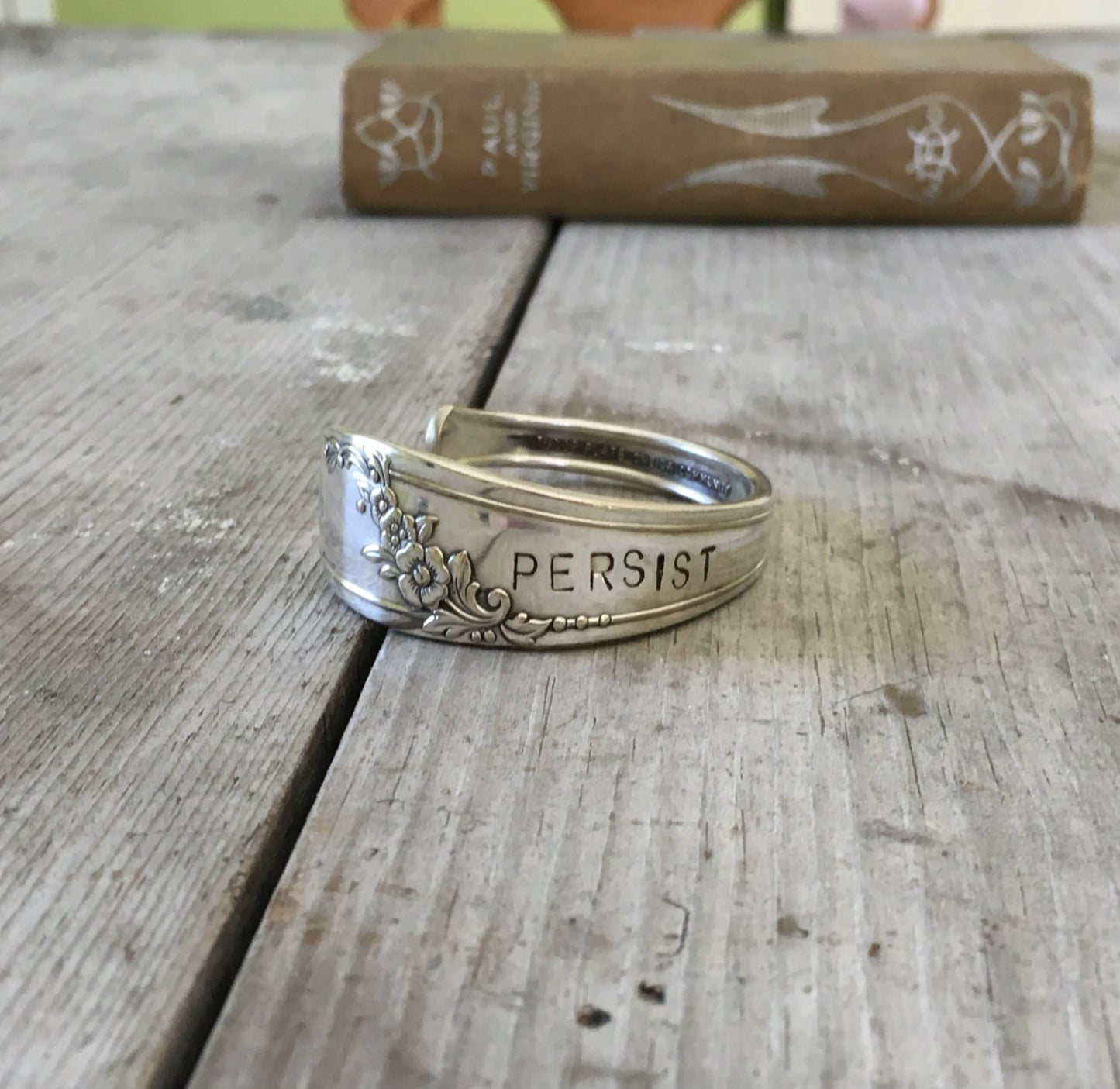Stamped Spoon Cuff Bracelet Persist 3328