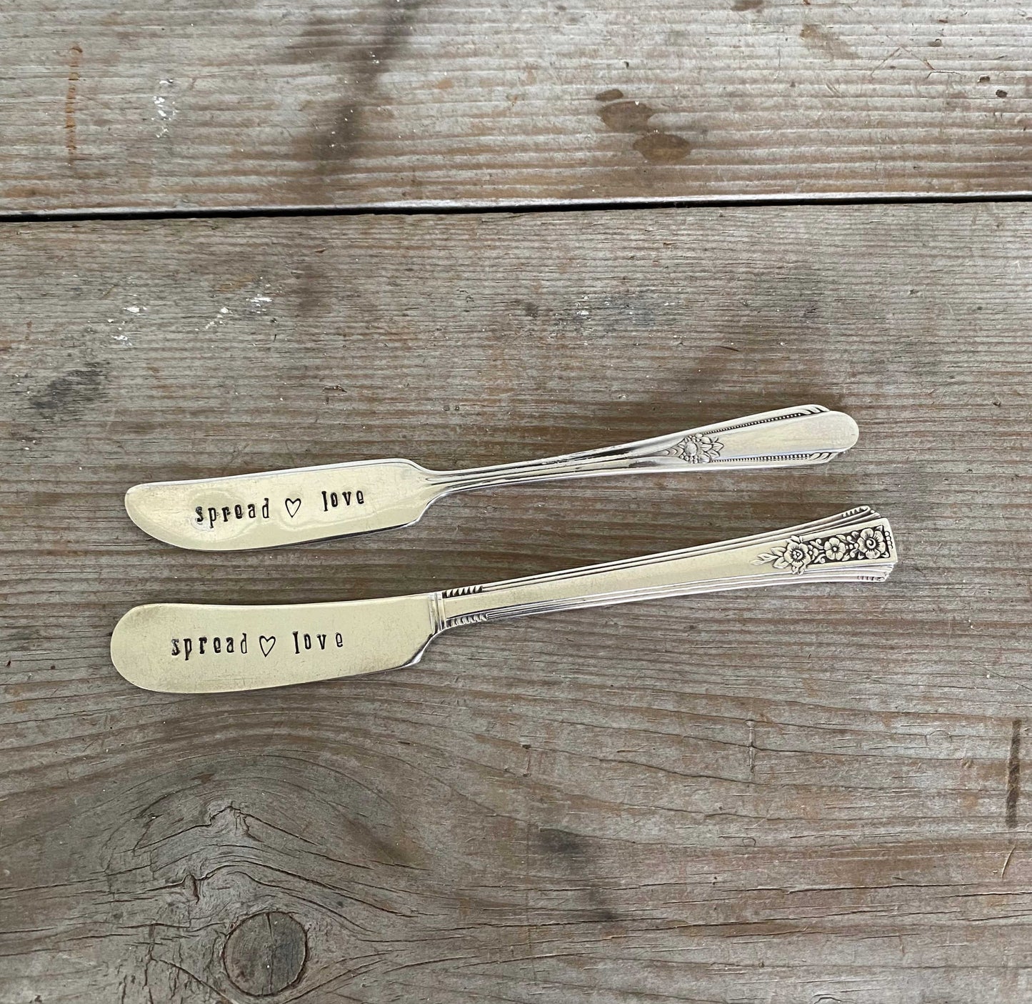 Hand Stamped Cheese Spreader Knife - SPREAD LOVE