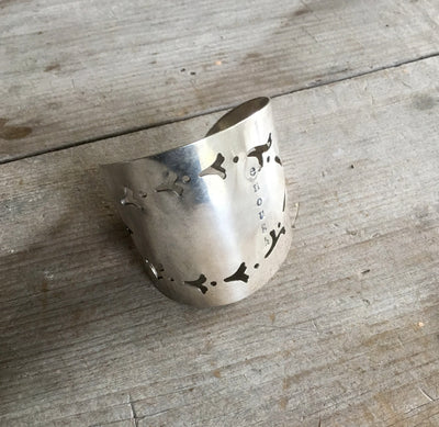 Cake Server Cuff Bracelet Hand Stamped Enough