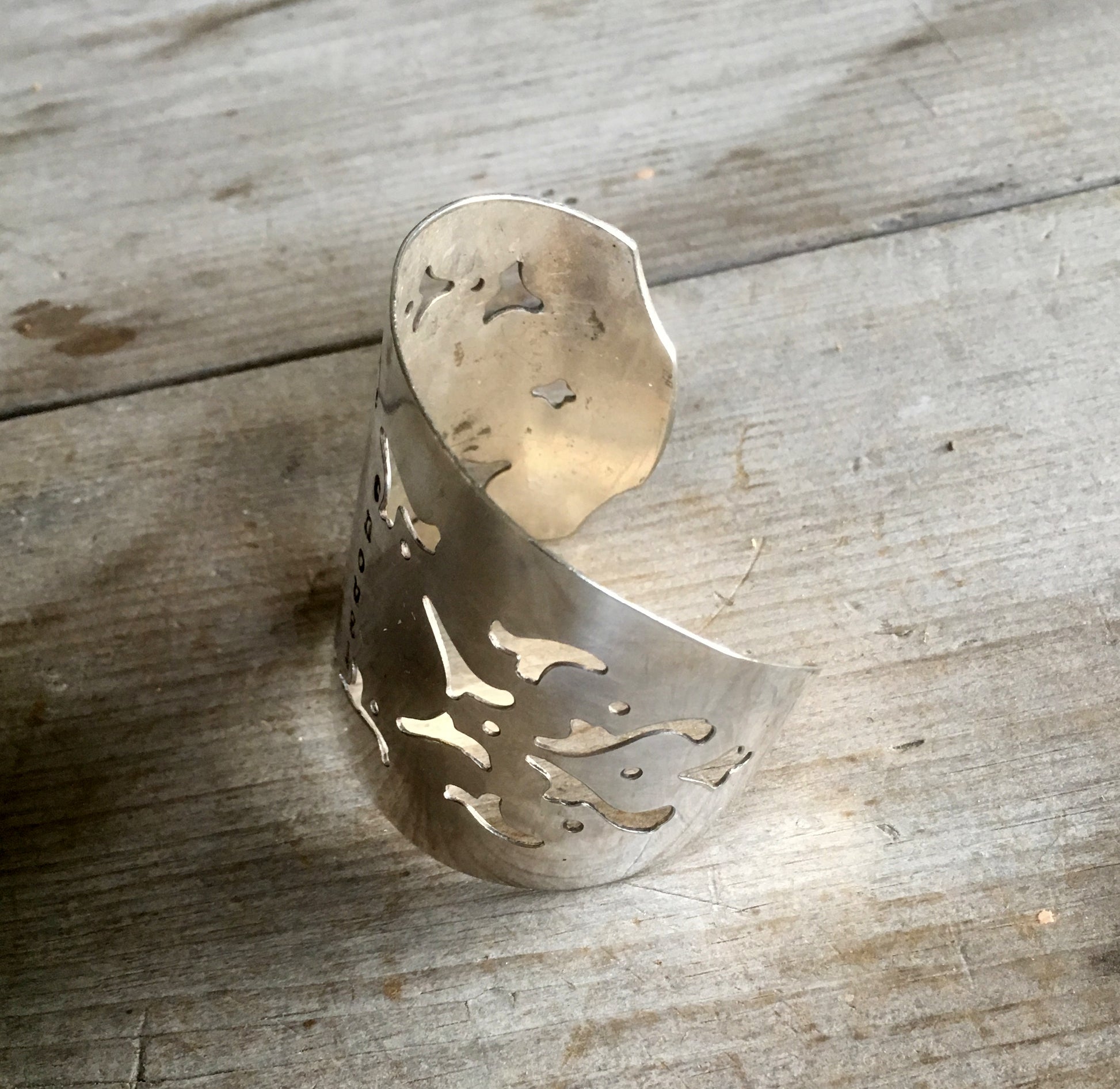Cake Server Cuff Bracelet Hand Stamped Enough