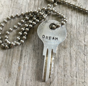Stamped Key Necklace – DREAM - #3537