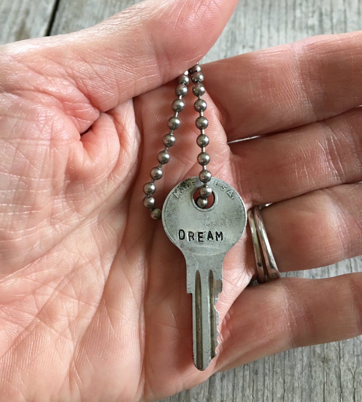 Stamped Key Necklace – DREAM - #3537