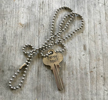recycled key necklace HAND stamped with gypsy soul