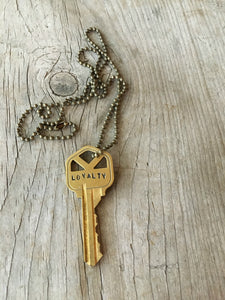 Stamped Key Necklace - LOYALTY - #3597