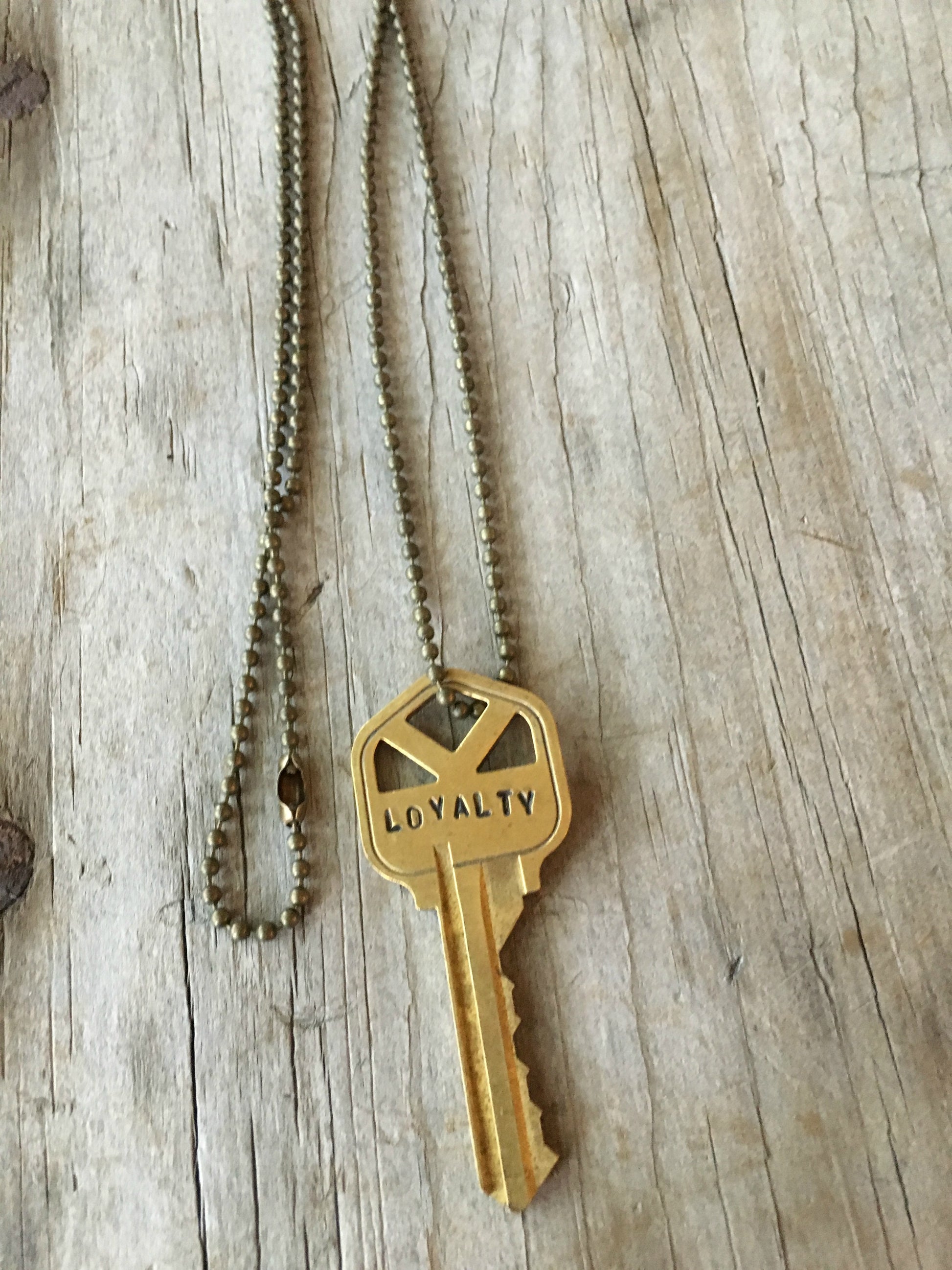 HandStamped Key Necklace LOYALTY