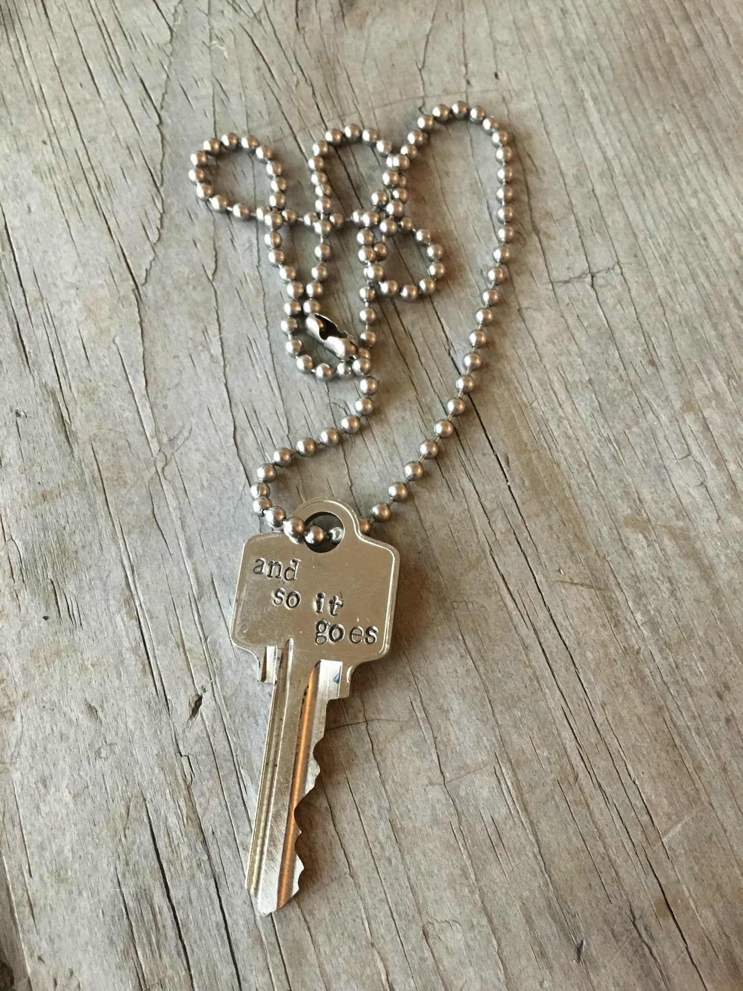 Stamped Key Necklace - AND SO IT GOES - #3710