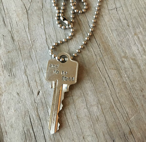 Stamped Key Necklace - AND SO IT GOES - #3710
