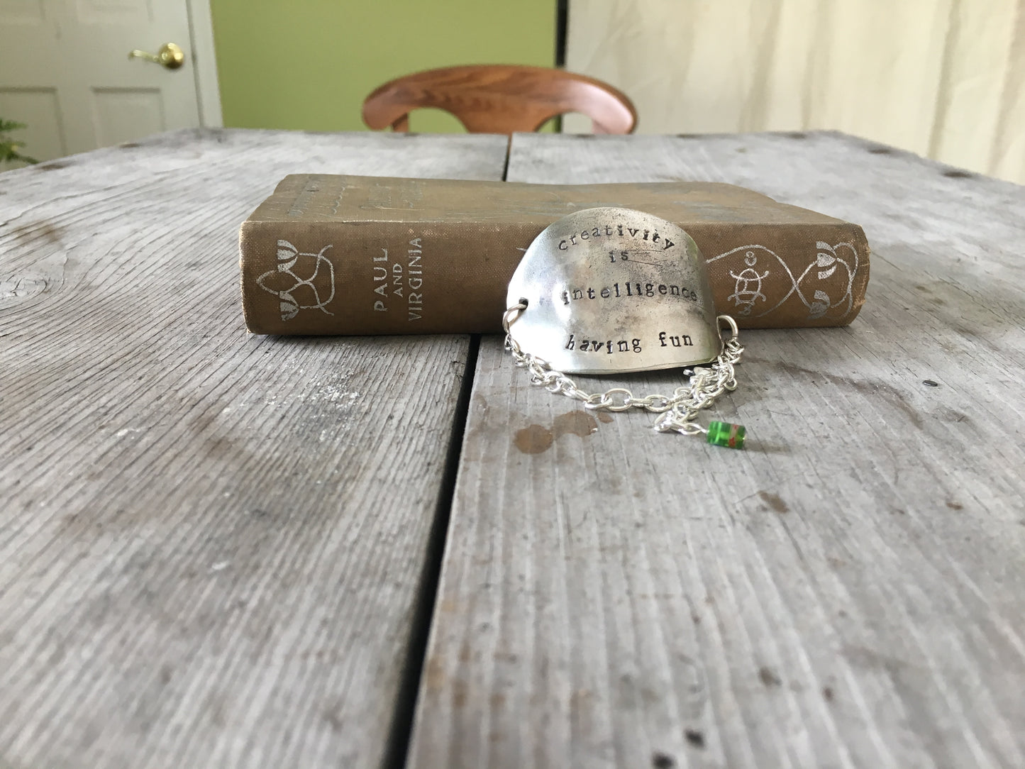 Stamped Spoon Bracelet – CREATIVITY IS INTELLIGENCE HAVING FUN - #3689