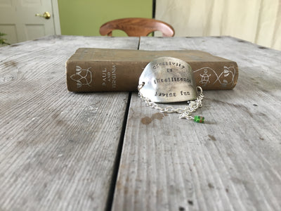 Stamped Spoon Bracelet – CREATIVITY IS INTELLIGENCE HAVING FUN - #3689
