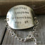 Stamped Spoon Bracelet with yellow glass bead