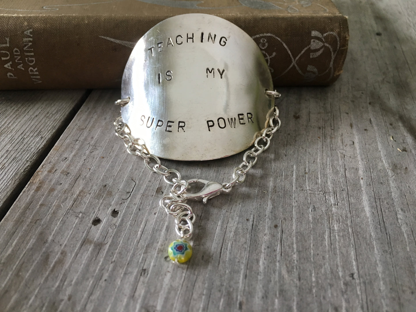Stamped Spoon Bracelet Teaching is My Super Power