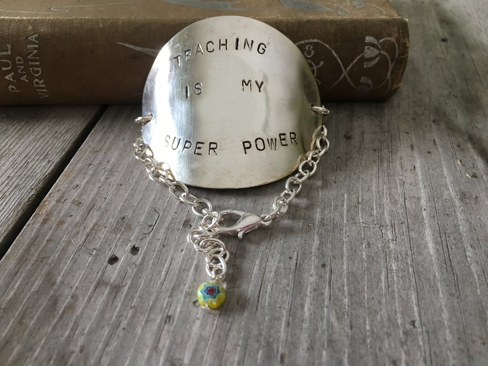 Stamped Spoon Bracelet Teaching is My Super Power