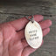 BLOOD TYPE COFFEE stamped spoon necklace showing hand-stamped message on upcycled vintage silverplate, layerable coffee enthusiast jewelry, one-of-a-kind