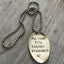 Hand Stamped Upcycled Spoon Necklace with phrase I'll Make you banana pancakes