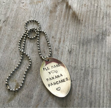 Spoon Necklace with Hand Stamped Words and Hearts