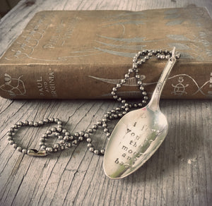 Stamped spoon necklace in convex shape