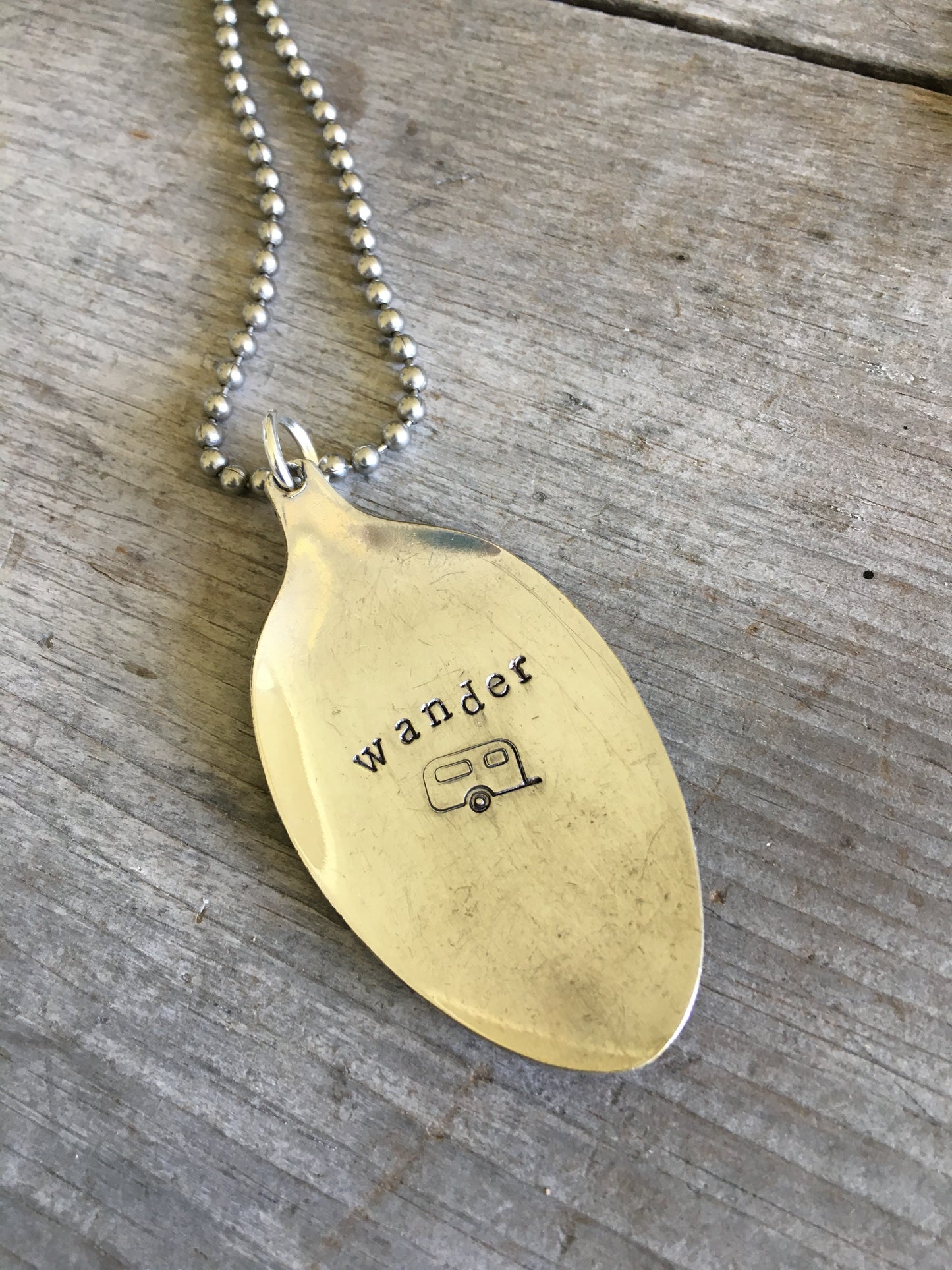 Silverware Jewelry Hand Stamped Wander with Airstream Trailer