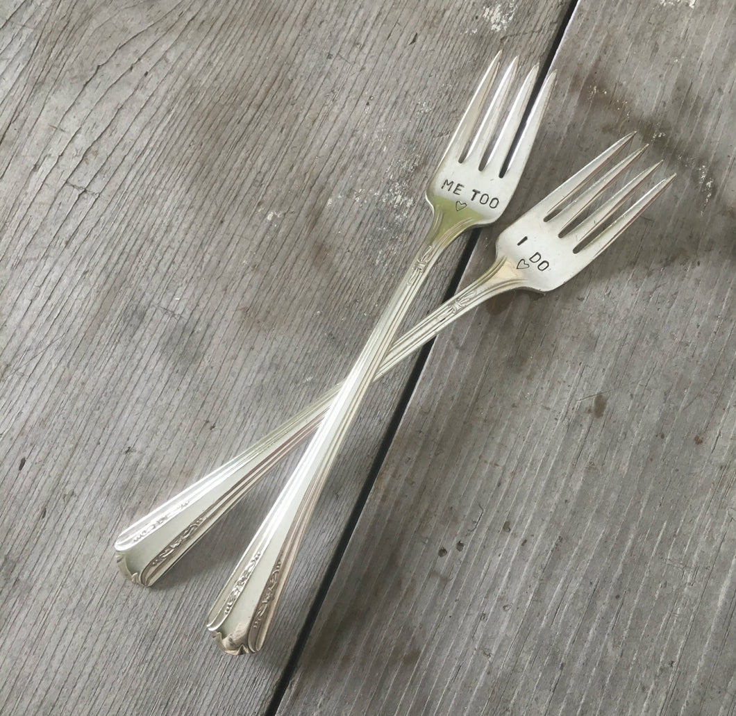 Vintage Silverplate Forks handstamped 