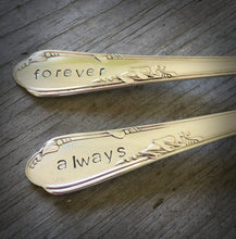 Always and Forever Stamped Fork Handles on Meadowlark Pattern Silverplate Silverware