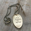 Handcrafted THE FUTURE IS FEMALE stamped spoon necklace on vintage 1970s ball chain, feminist upcycled silverplate jewelry