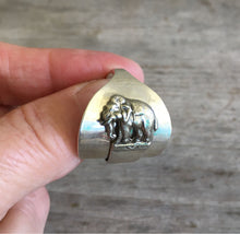 Sterling Spoon Cuff Ring - ELEPHANT - #4432