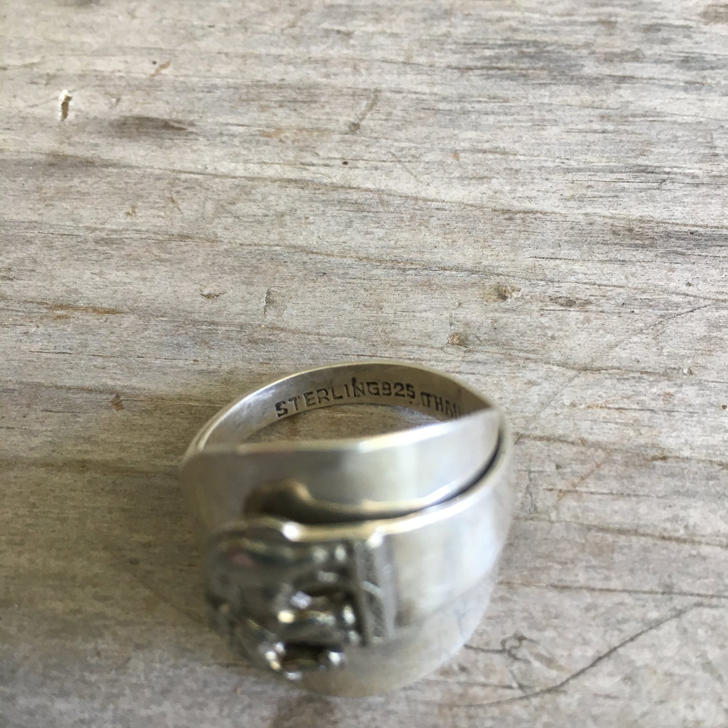 Sterling Spoon Cuff Ring - ELEPHANT - #4432