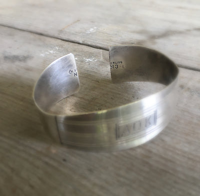 Sterling Silver Napkin RIng Bracelet  Watrous Manufacturing Monogrammed AOK