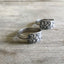 Gorham Dehli sterling demitasse spoon ring flatlay - Sterling spoon ring - handcrafted from upcycled vintage silverware - Laughing Frog Studio