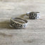 Gorham Dehli sterling spoon ring alternate angle - Sterling spoon ring - handcrafted from upcycled vintage silverware - Laughing Frog Studio