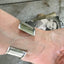 Sterling napkin ring cuff bracelet monogrammed Alice Shown on Arm