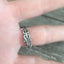 Underside of Josephine pattern sterling silver coil wrap spoon ring on model - Sterling spoon ring - handcrafted from upcycled vintage silverware - Laughing Frog Studio