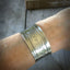 Antique Silver Monogram Napkin Ring Cuff Bracelet Shown on Model's wrist