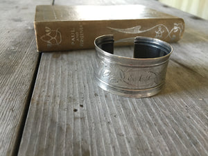 Handmade Silver Cuff Bracelet from upcyclec antique monogrammed napkin Ring