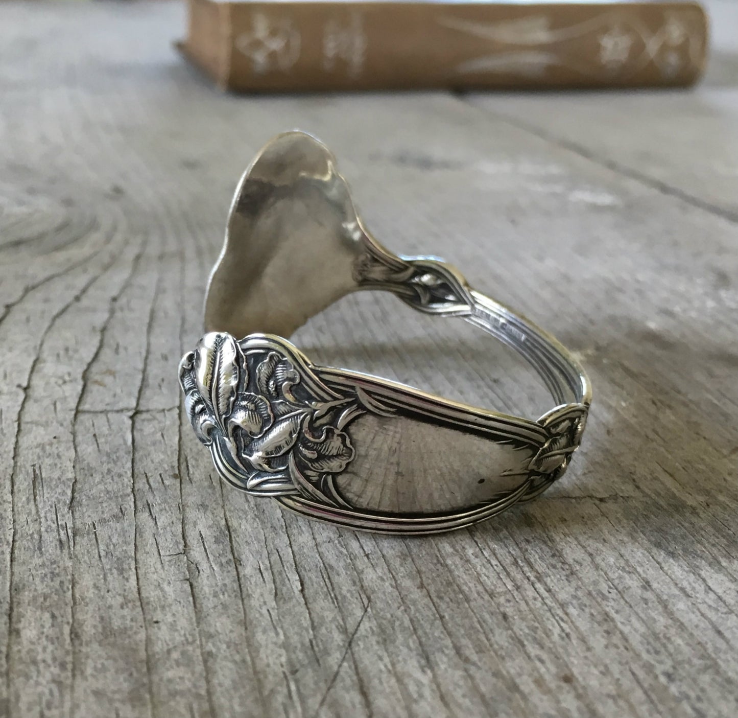 Sterling Spoon Cuff Bracelet - Iris - #3643