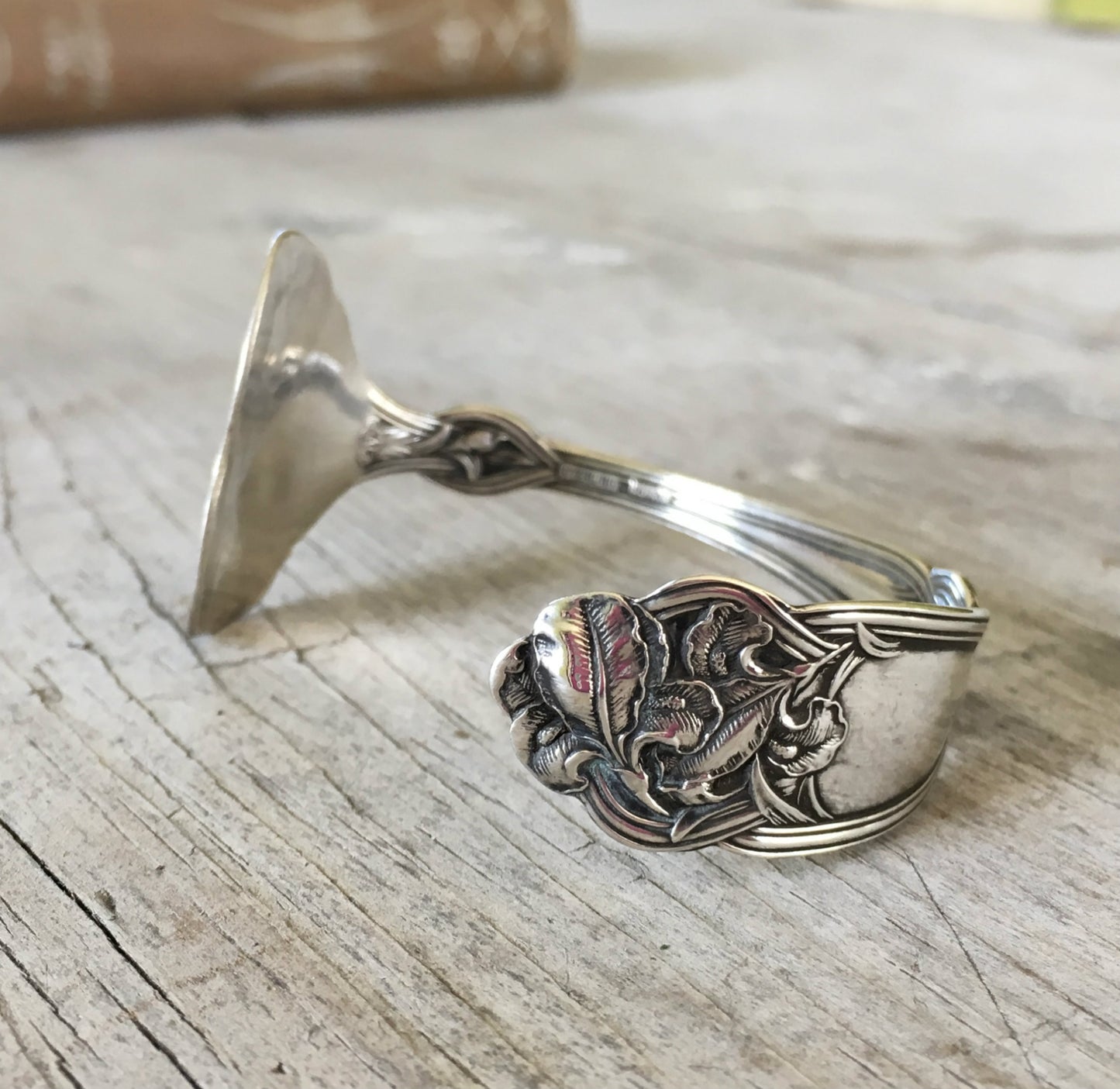 Sterling Spoon Cuff Bracelet - Iris - #3643