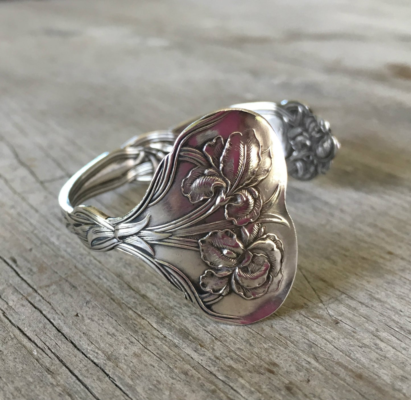 Sterling Spoon Cuff Bracelet - Iris - #3643