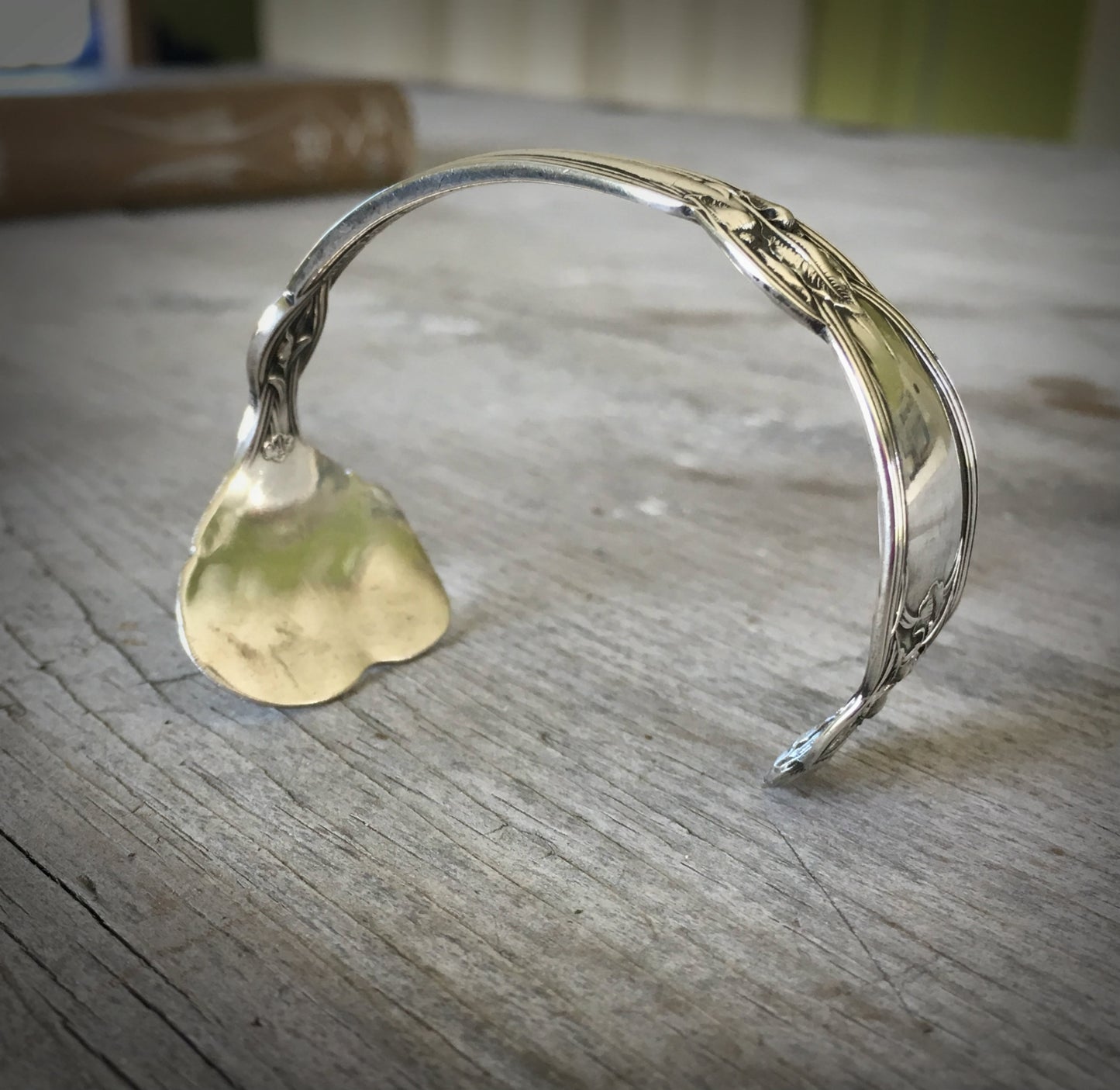 Sterling Spoon Cuff Bracelet - Iris - #3643