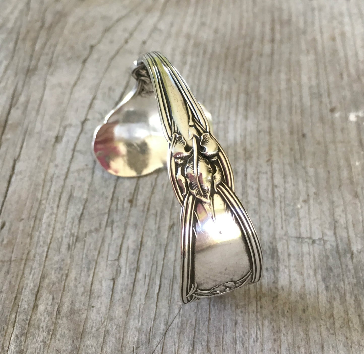 Sterling Spoon Cuff Bracelet - Iris - #3643