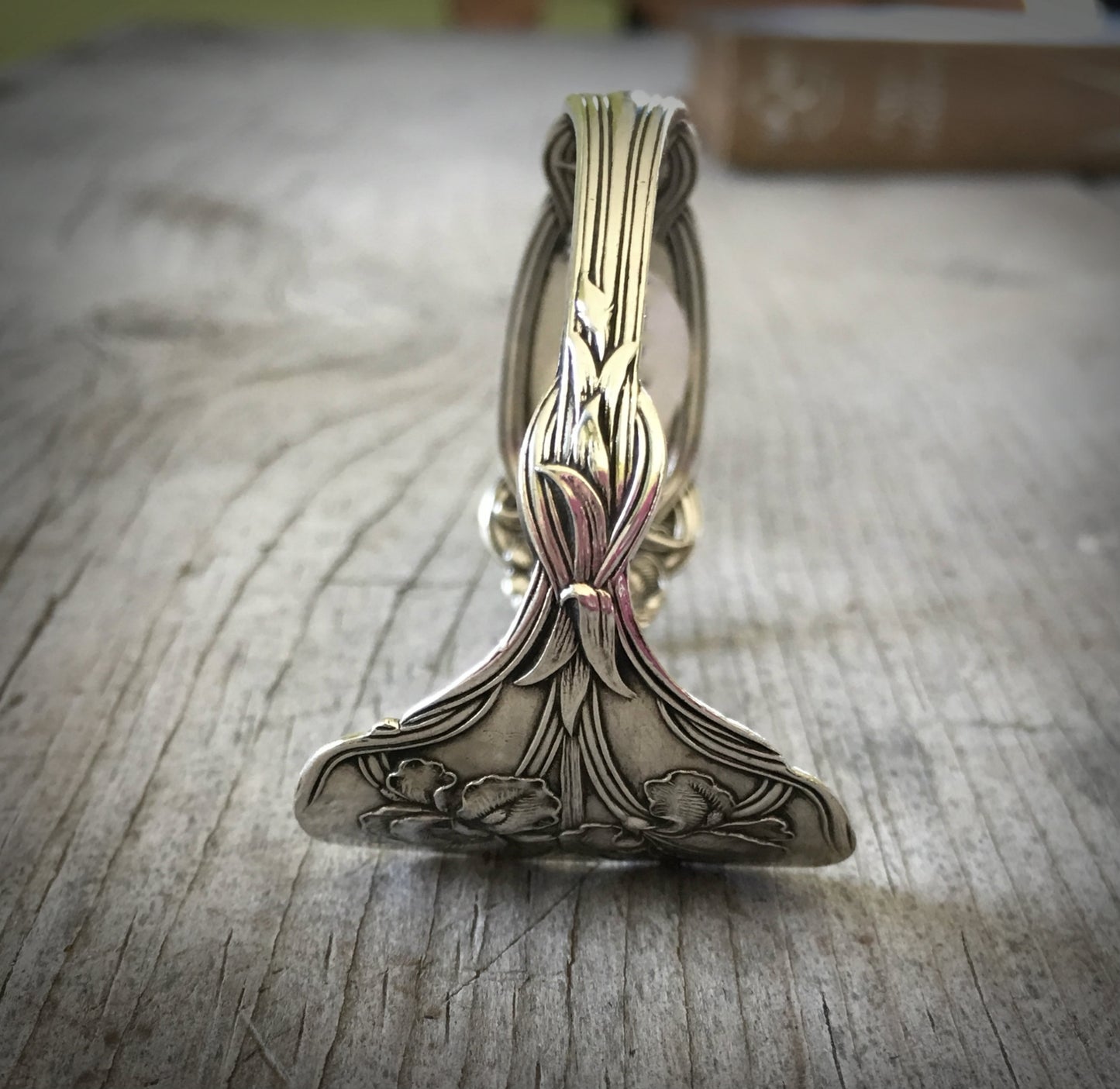 Sterling Spoon Cuff Bracelet - Iris - #3643