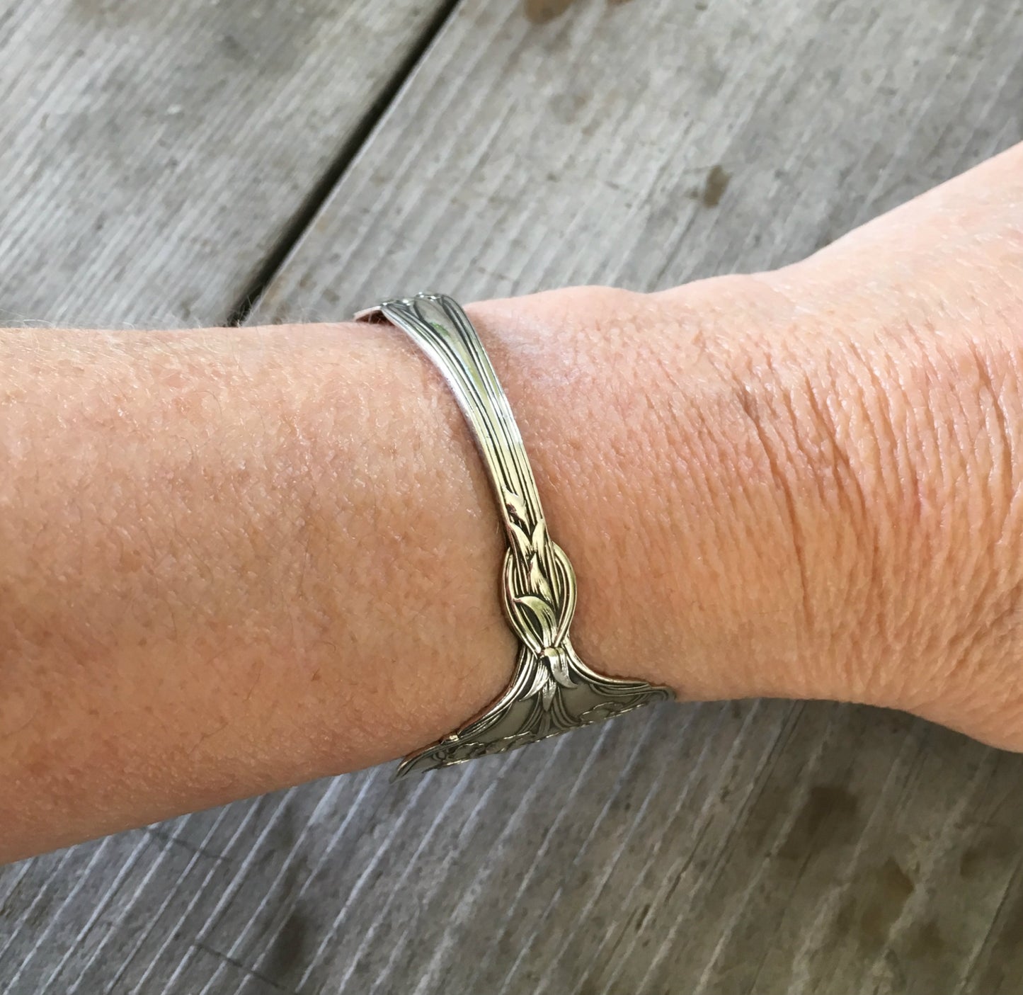 Sterling Spoon Cuff Bracelet - Iris - #3643