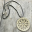 Tomato Server Necklace Silverplate Silverware Jewelry Hanging from Black Leather Cord