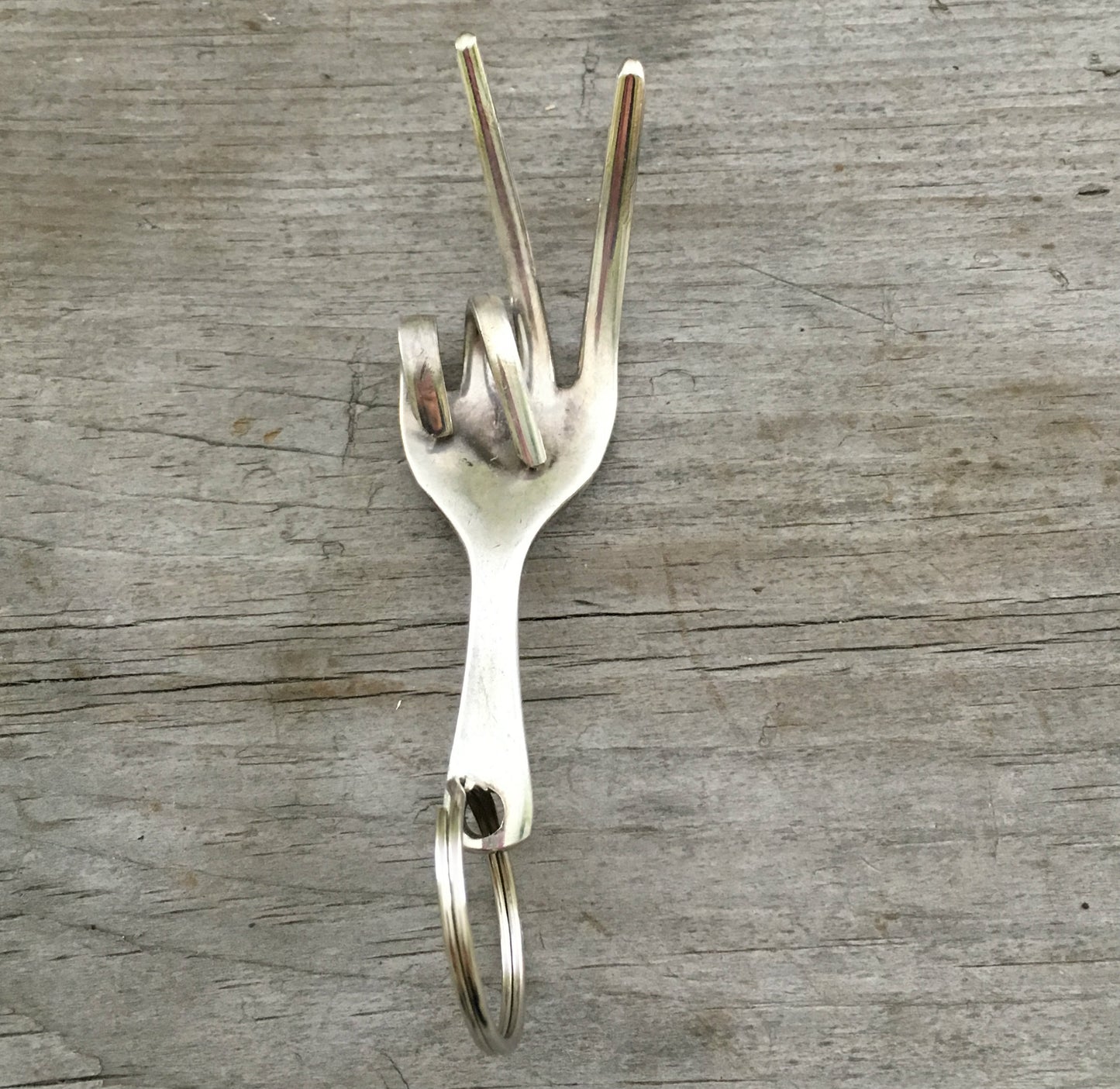 Upcycled Fork Peace Keychain