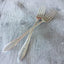 Handstamped mismatched set wedding cake forks that read better together
